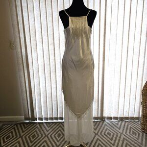 Vintage Victoria Jane White Beaded Maxi slip Dress 10